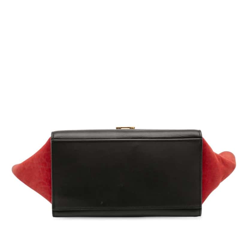 Celine Small Tricolor Leather Trapeze Satchel Black Leather Good condition - Inside View