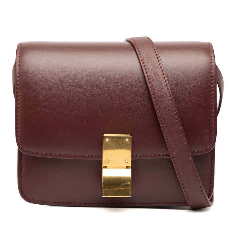 Celine Small Calfskin Classic Box Red Leather Good condition - Front View