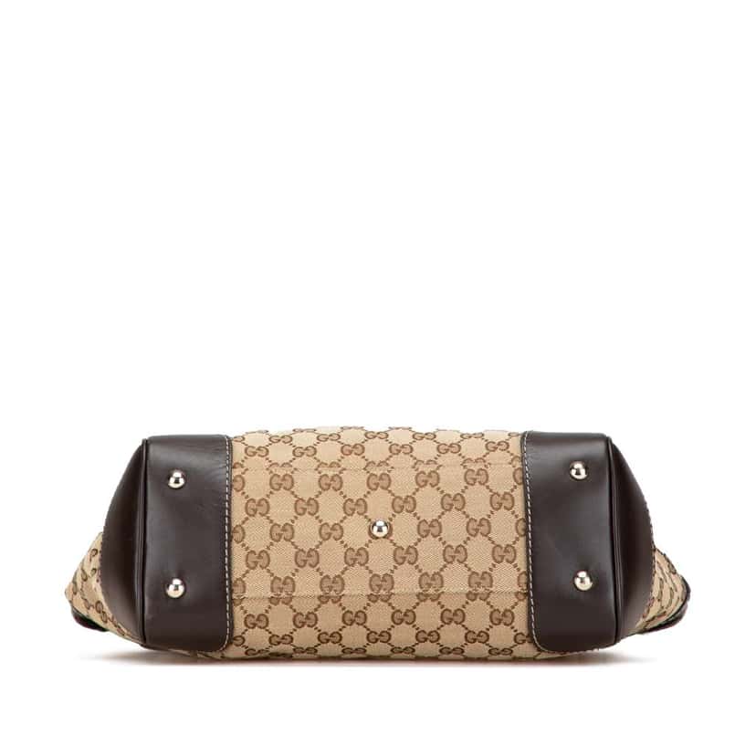 Gucci GG Canvas Web Mayfair Tote Brown Canvas Good condition - Inside View