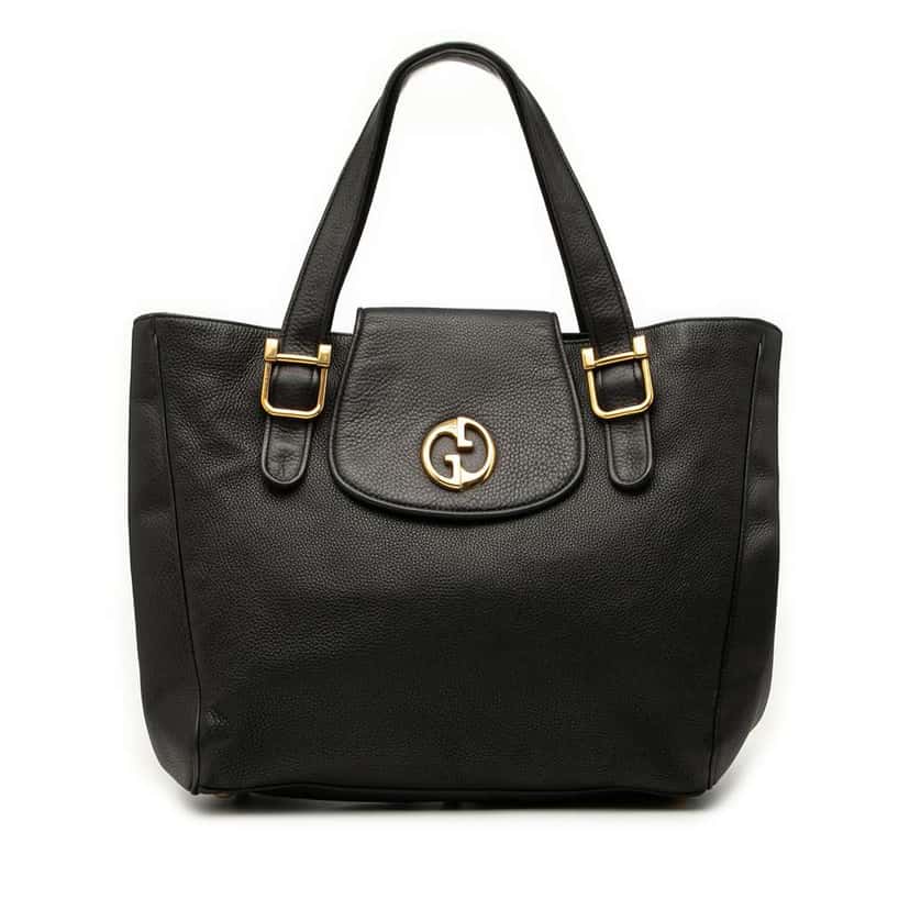 Gucci Leather 1973 Tote Black Leather Good condition - Front View