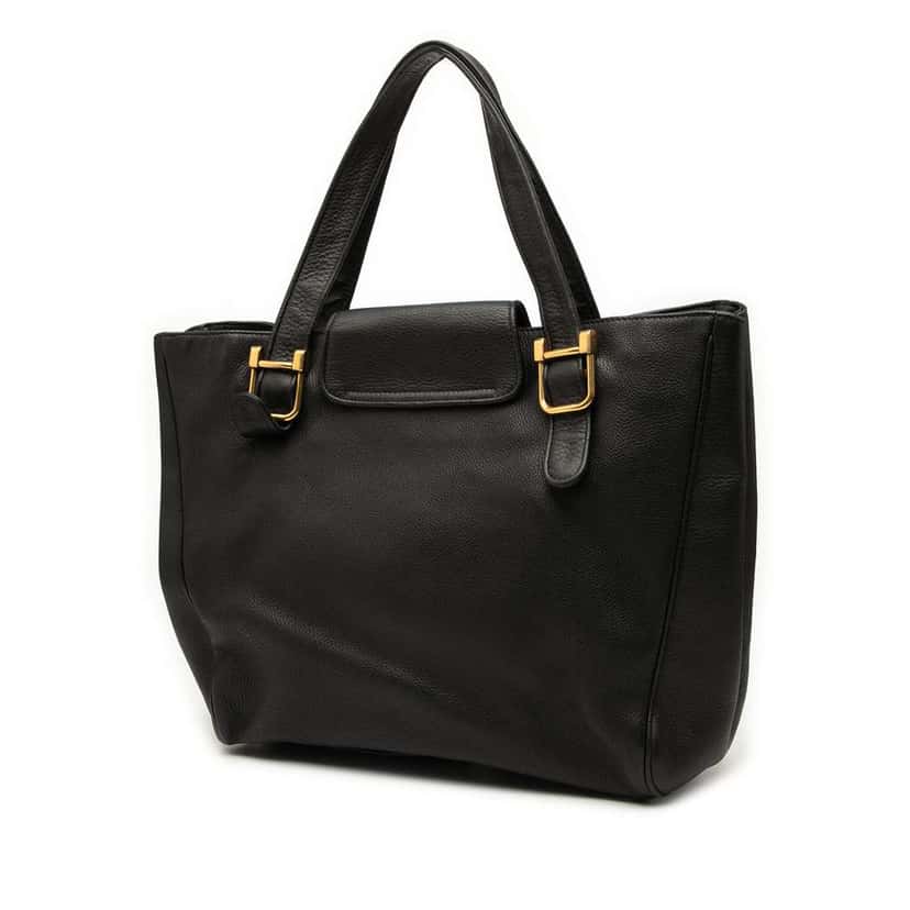 Gucci Leather 1973 Tote Black Leather Good condition - Back View