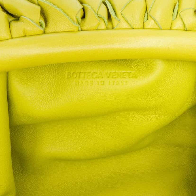 Bottega Veneta Nappa Intrecciato The Mini Pouch Crossbody Green Leather Good condition - Box View