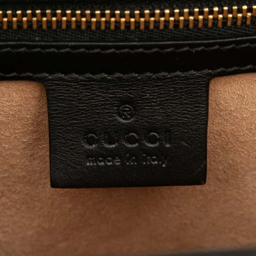 Gucci Small Leather Web Sylvie Satchel Black Leather Good condition - Box View