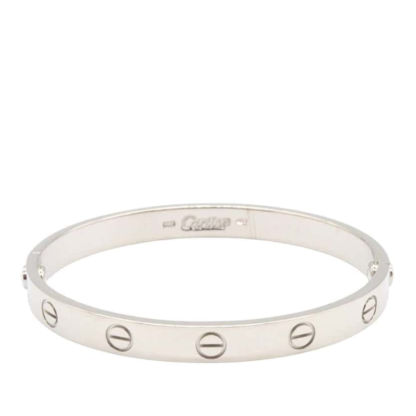 Cartier 18K White Gold Classic Love Bracelet Silver White Gold Good condition - Front View