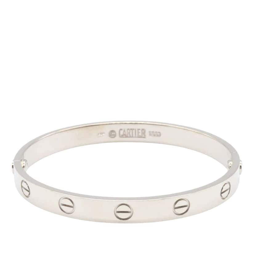 Cartier 18K White Gold Classic Love Bracelet Silver White Gold Good condition - Inside View