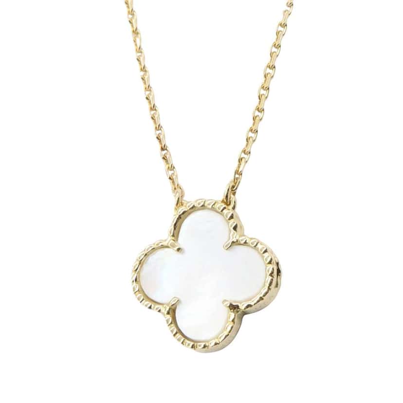 Van Cleef & Arpels 18K Yellow Gold and Mother of Pearl Vintage Alhambra Necklace Gold Gold Good condition - Front View