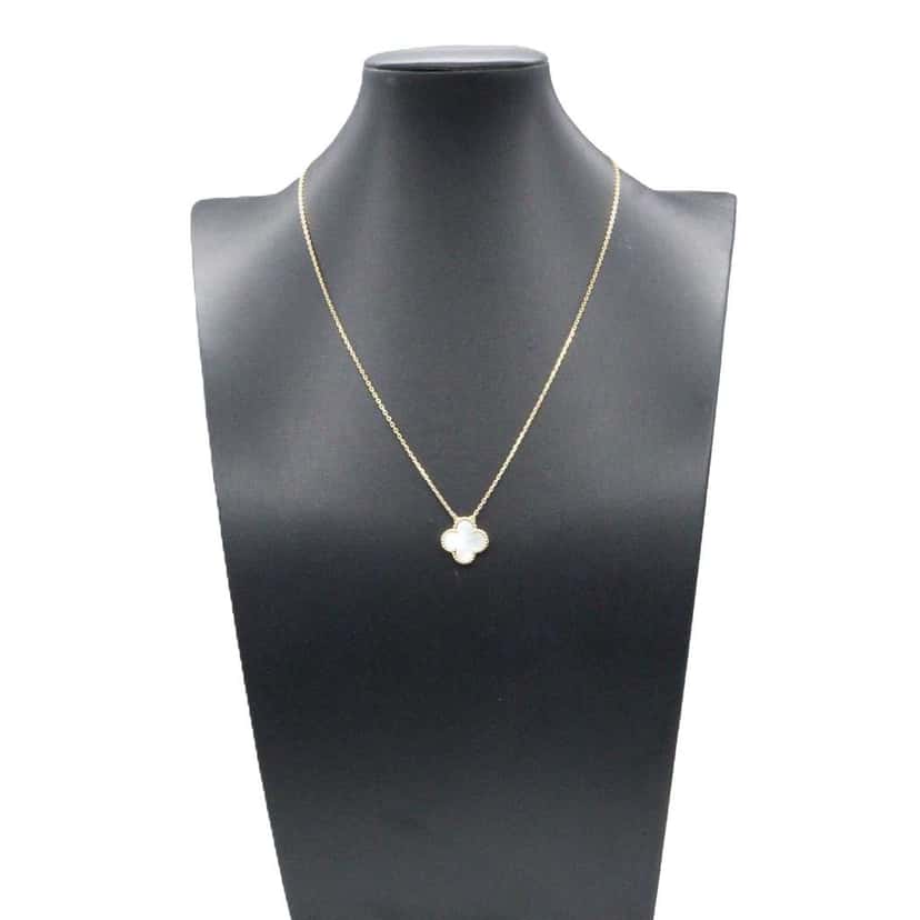 Van Cleef & Arpels 18K Yellow Gold and Mother of Pearl Vintage Alhambra Necklace Gold Gold Good condition - Box View