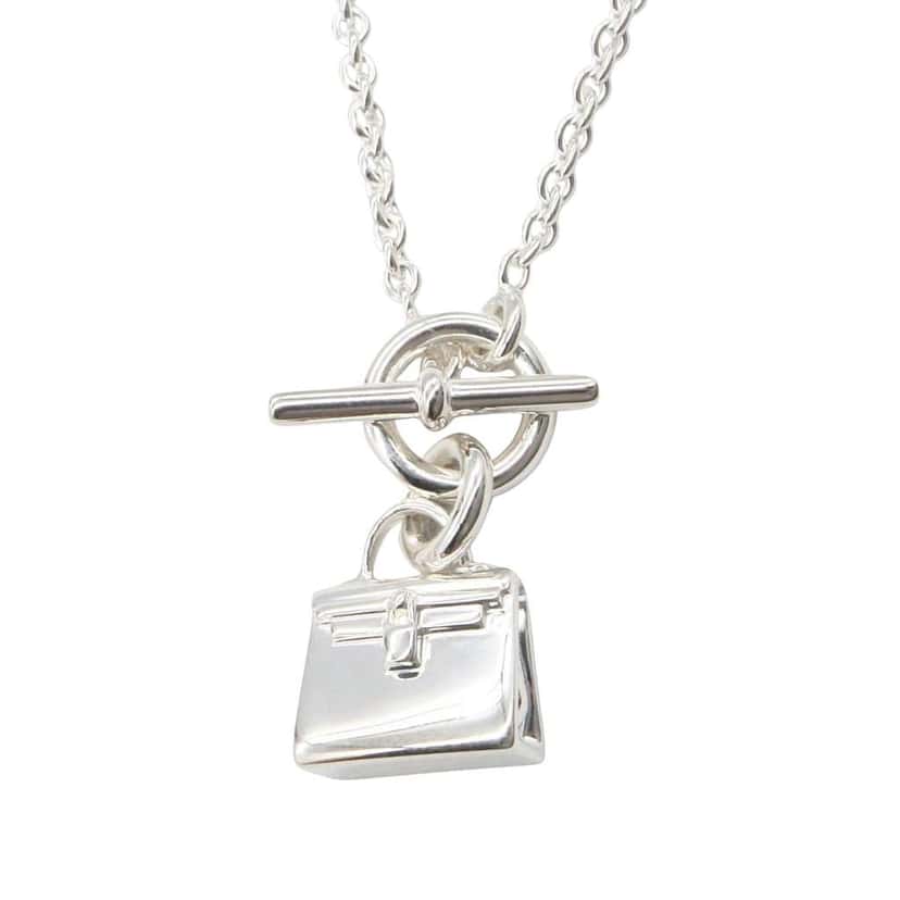 Hermès Sterling Silver Amulettes Kelly Pendant Necklace Silver Silver Good condition - Front View