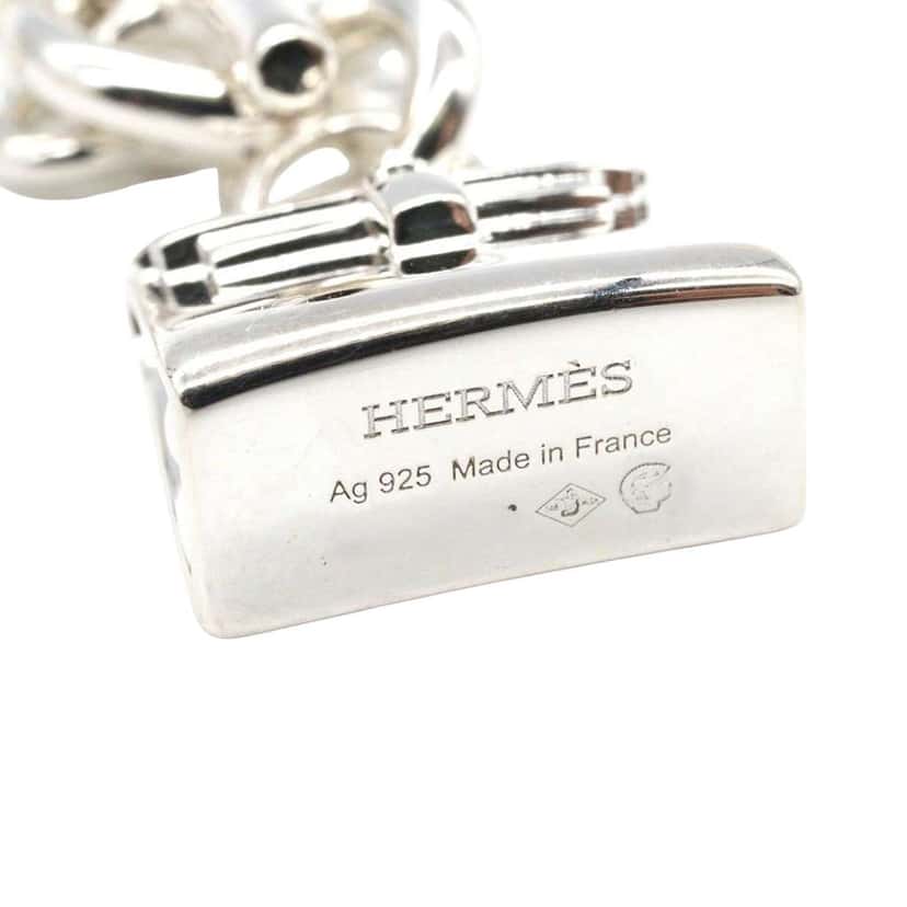 Hermès Sterling Silver Amulettes Kelly Pendant Necklace Silver Silver Good condition - Back View