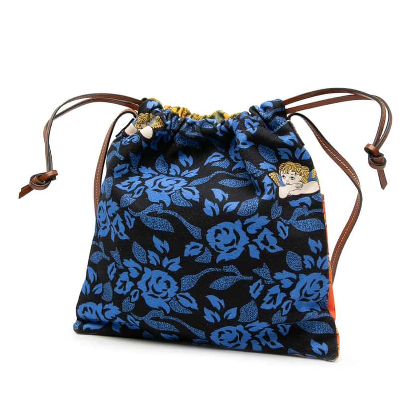 Loewe Paulas Ibiza Canvas Angel Drawstring Crossbody Orange Canvas Very good condition - Back View