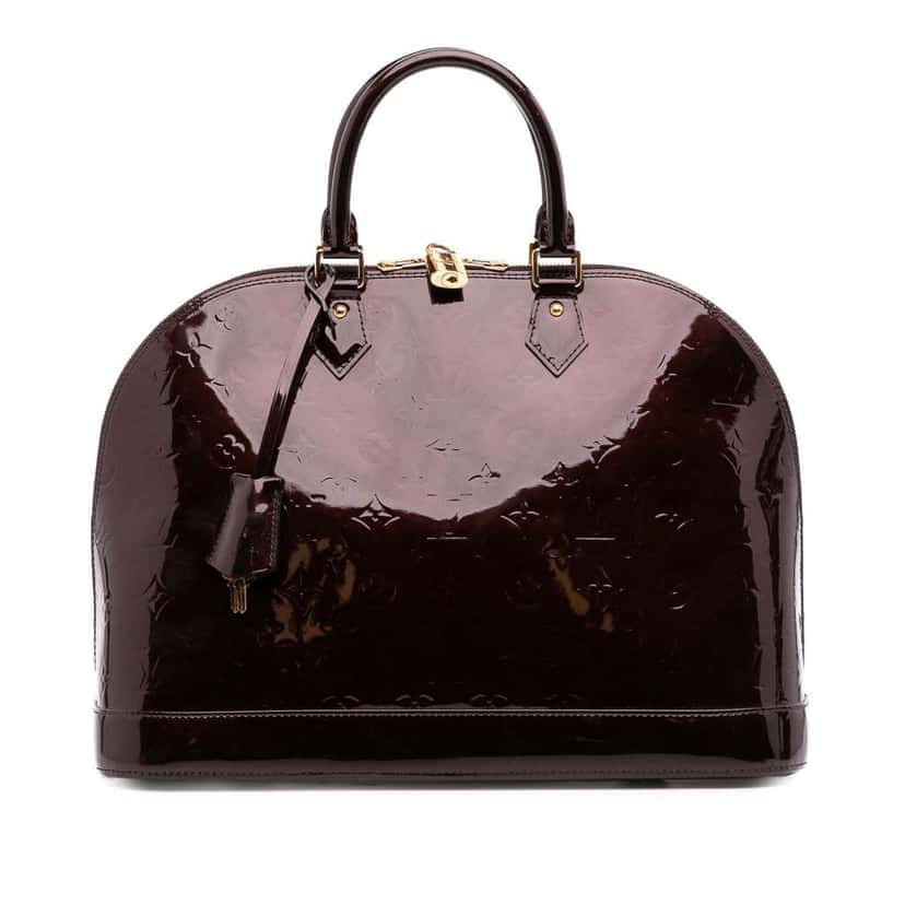 Louis Vuitton Monogram Vernis Alma GM Red Leather Good condition - Front View