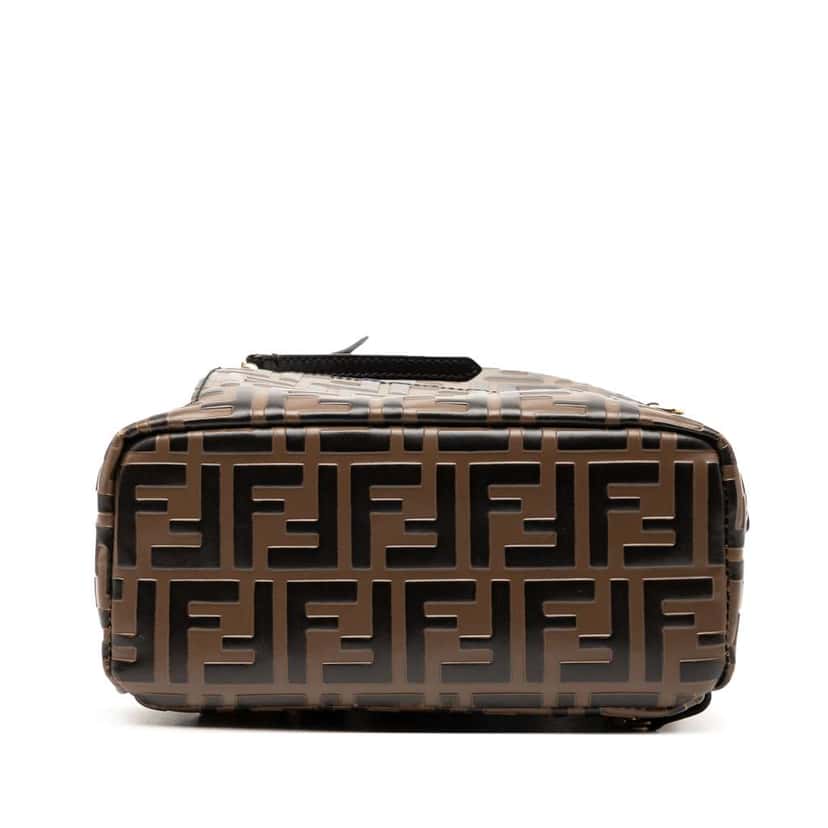 Fendi Mini Zucca Embossed Leather By The Way Backpack Brown Leather Good condition - Inside View
