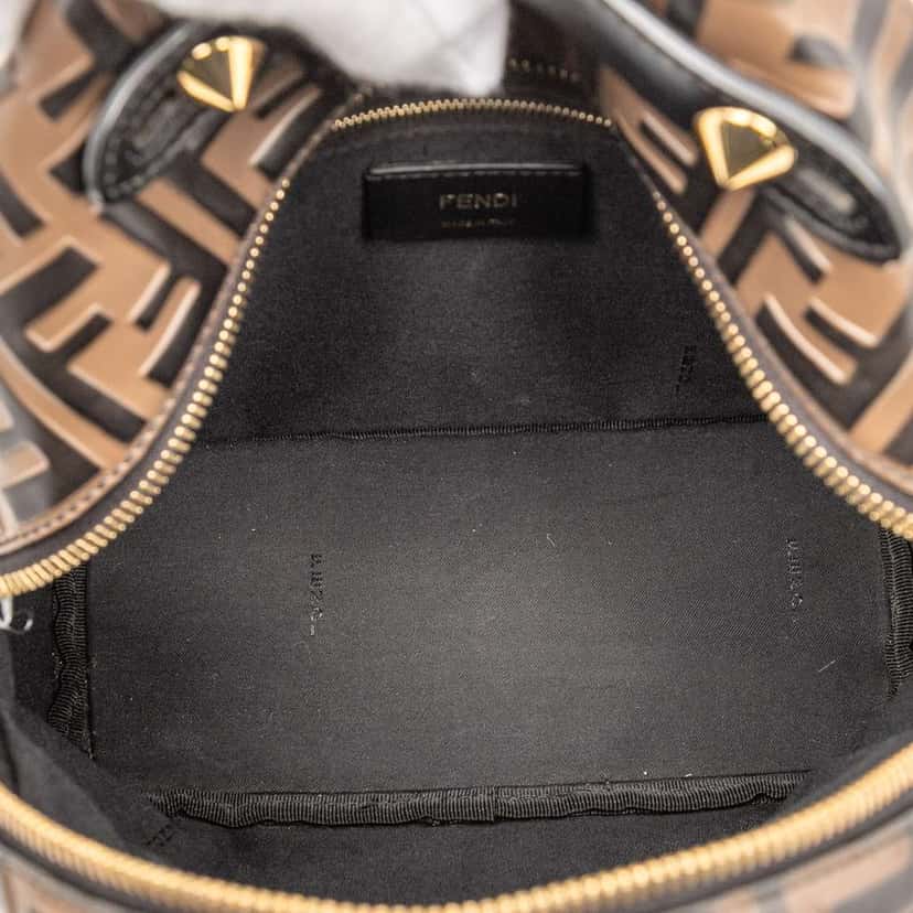 Fendi Mini Zucca Embossed Leather By The Way Backpack Brown Leather Good condition - Model View