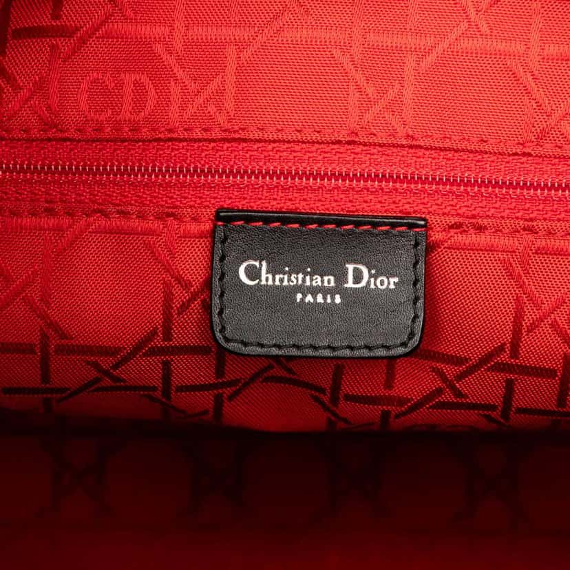 Dior Large Lambskin Cannage Lady Dior Black Leather Good condition - Box View