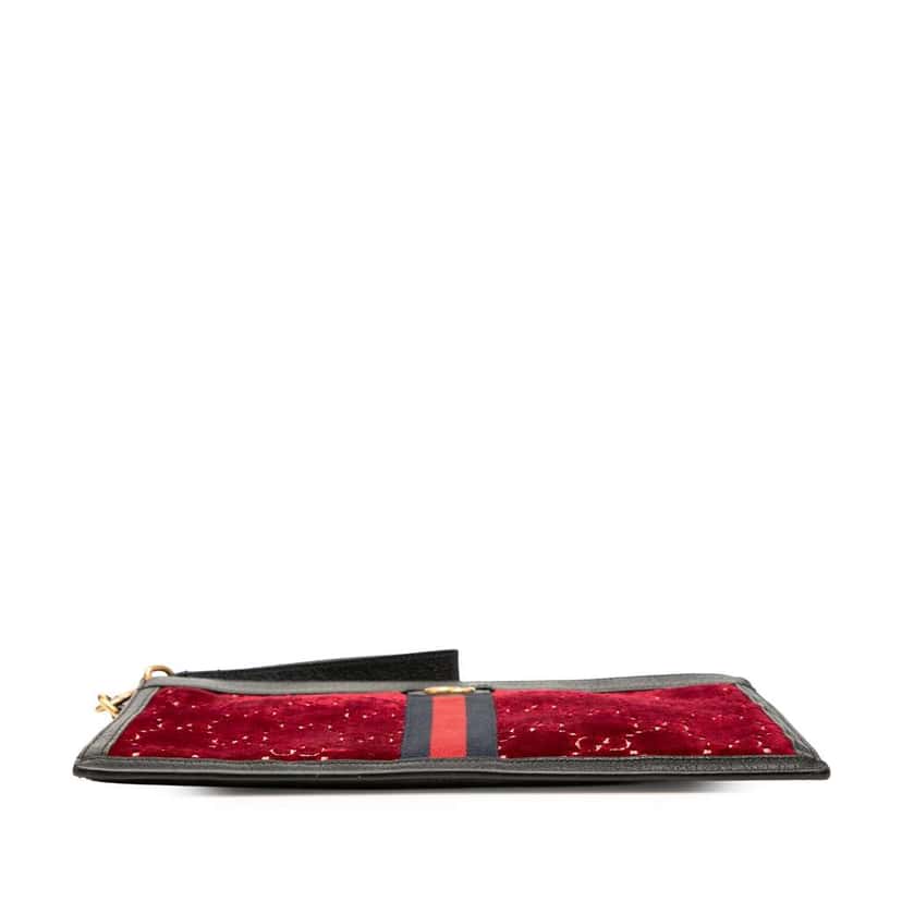 Gucci GG Velvet Ophidia Clutch Bag Red Velvet Good condition - Inside View