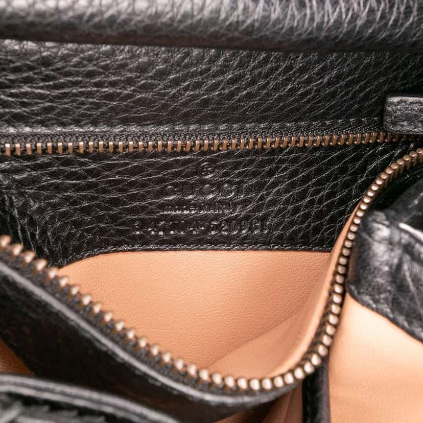 Gucci Small Leather Bamboo Nouveau Fringe Crossbody Black Leather Good condition - Box View