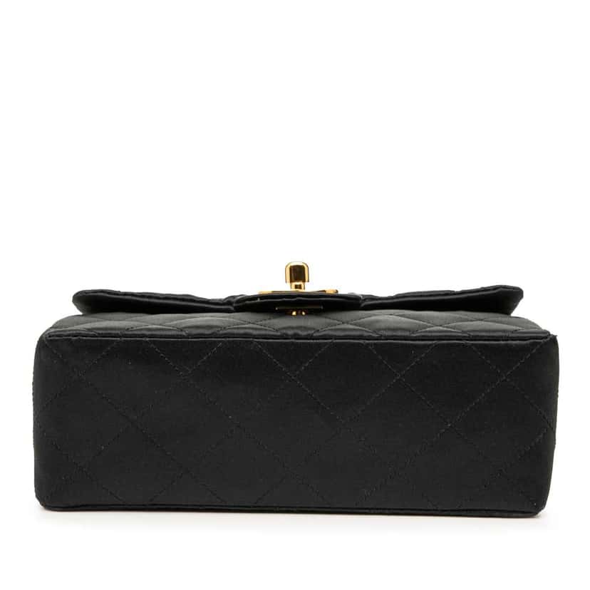 Chanel Mini Square Classic Satin Single Flap Black Satin Good condition - Inside View