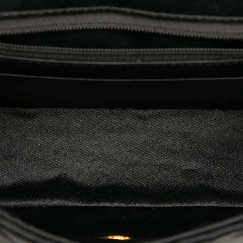 Chanel Mini Square Classic Satin Single Flap Black Satin Good condition - Model View