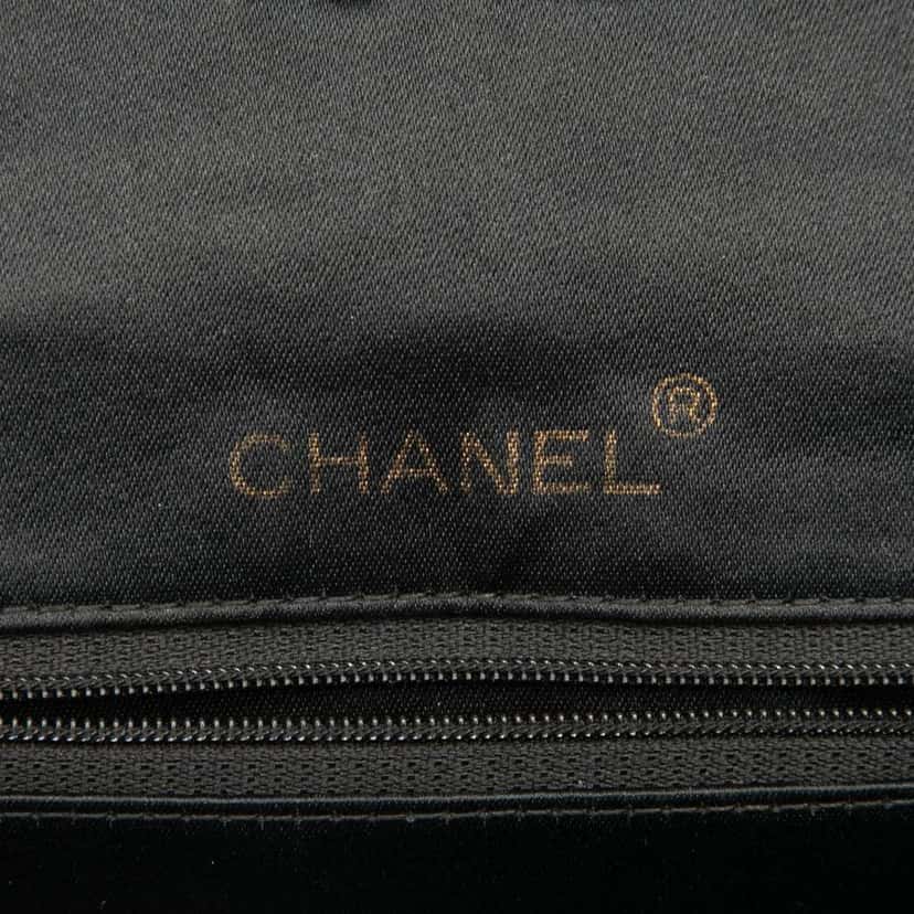 Chanel Mini Square Classic Satin Single Flap Black Satin Good condition - Box View