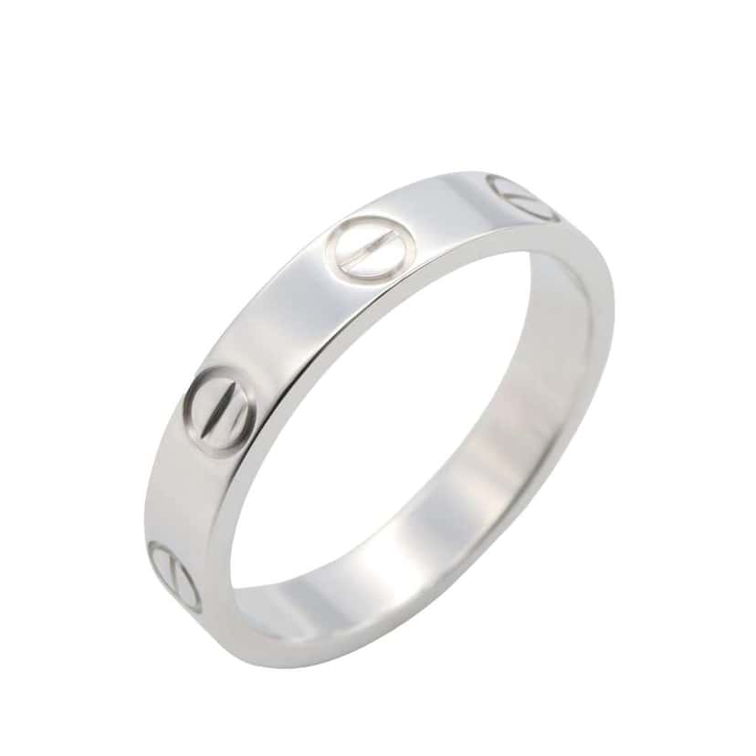 Cartier 18K White Gold Small Love Ring Silver White Gold Good condition - Back View