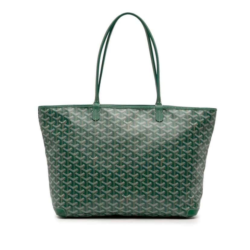 Goyard Goyardine Artois MM Green Canvas Good condition - Front View