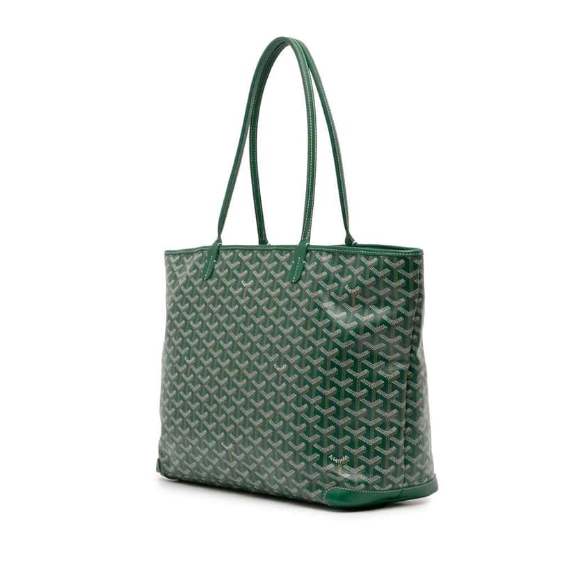 Goyard Goyardine Artois MM Green Canvas Good condition - Back View