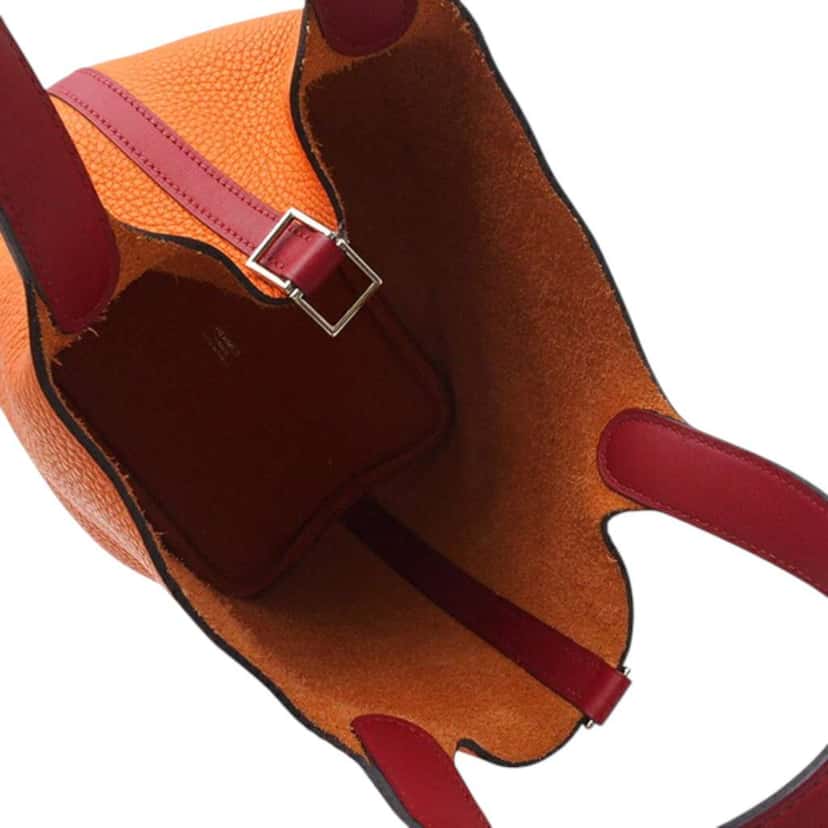 Hermès Bicolor Clemence and Swift Picotin Lock 18 Orange Leather Good condition - Model View