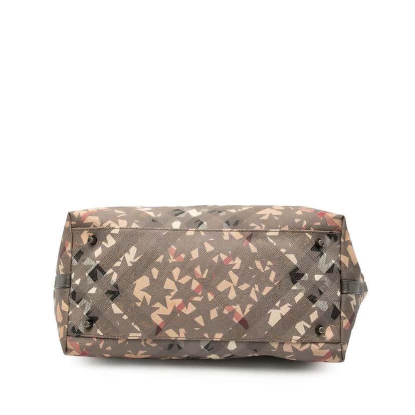 Burberry Large Supernova Check Coated Canvas Star Nickie Tote Brown Canvas Good condition - Inside View