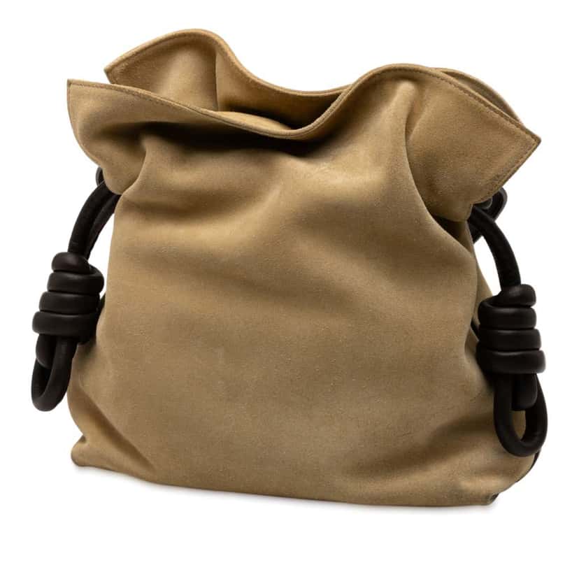 Loewe Suede Flamenco Knot Crossbody Brown Leather Good condition - Back View