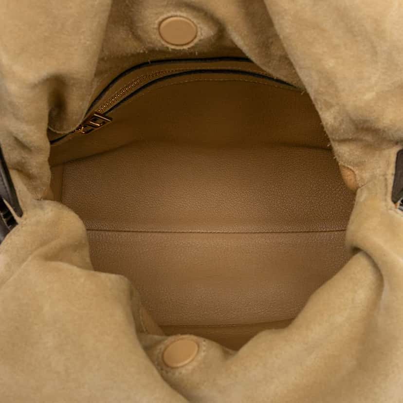 Loewe Suede Flamenco Knot Crossbody Brown Leather Good condition - Model View