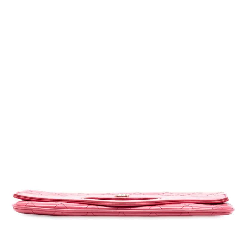 Chanel Crumpled Calfskin 31 Clutch Pink Leather Good condition - Inside View