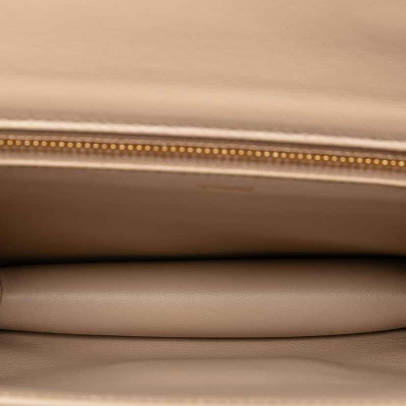 Celine Teen Shiny Calfskin Triomphe Besace Clea Chain Crossbody Brown Leather Good condition - Model View