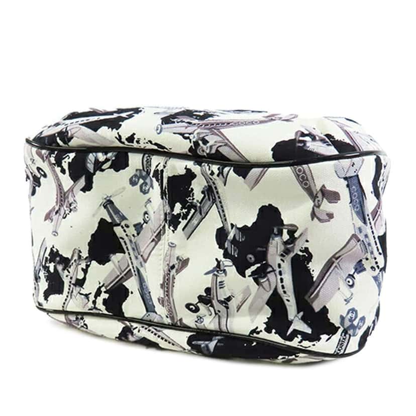 Chanel Printed Canvas Coco Airline Handbag White Canvas Good condition - Model View