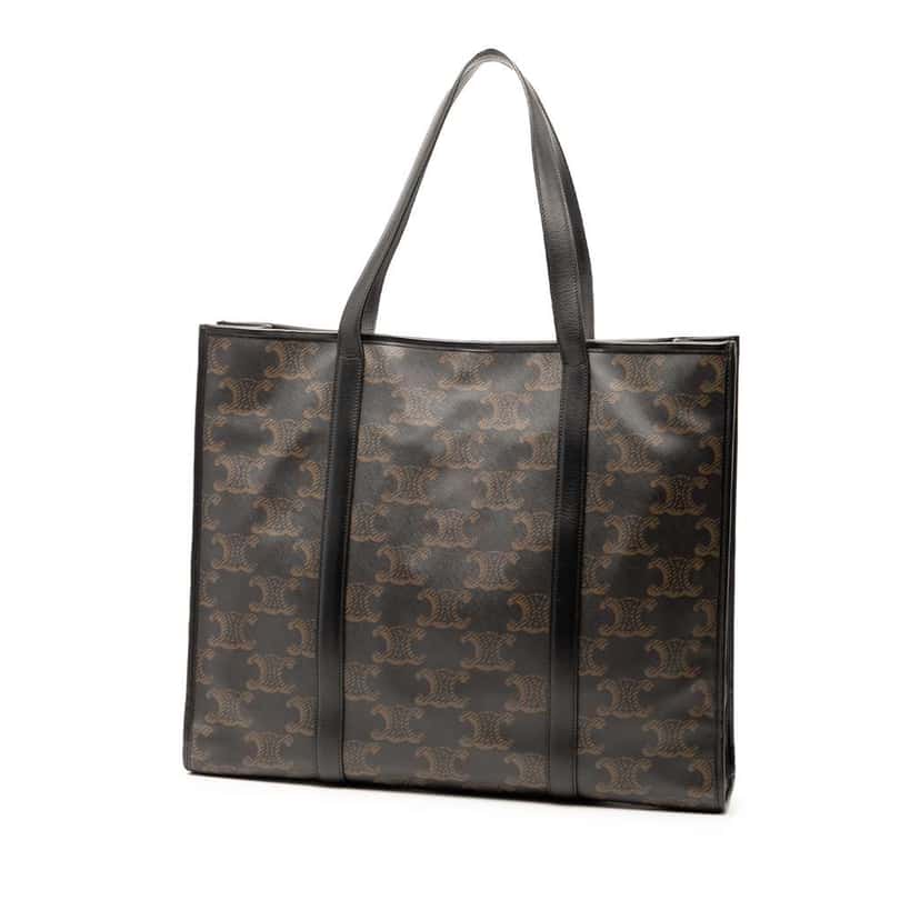Celine XL Triomphe Coated Canvas Cabas Tote Brown Canvas Very good condition - Back View