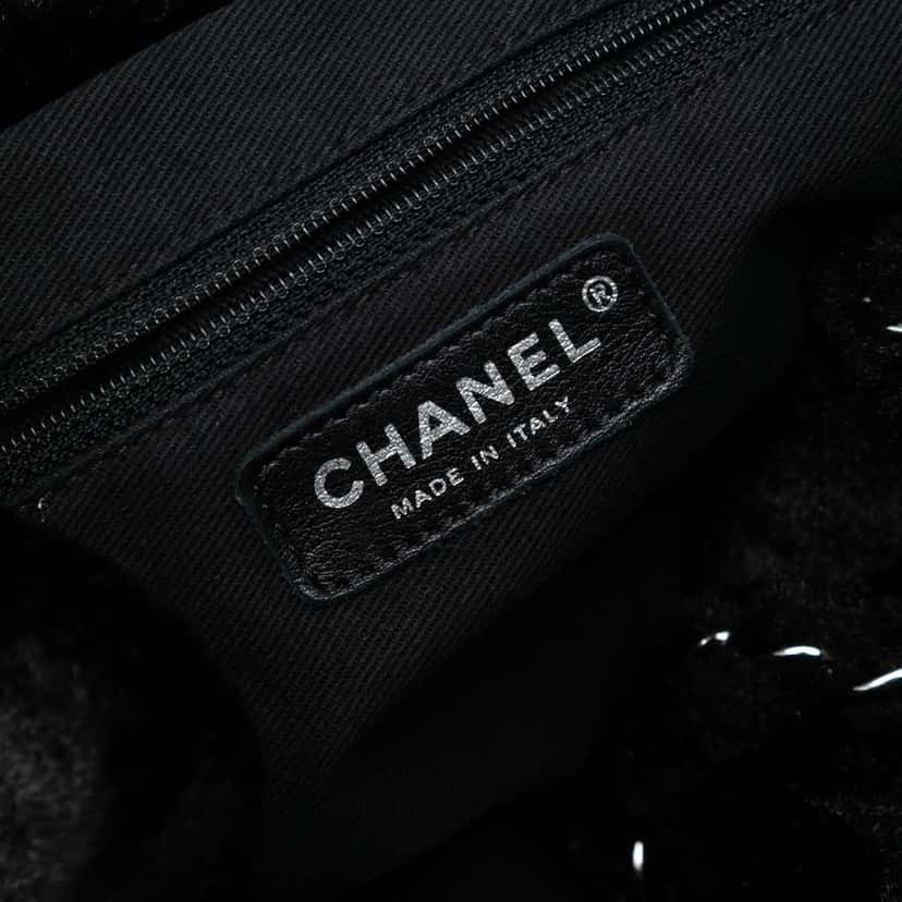 Chanel Quilted Fantasy Fur Camellia Tote Black Polyester Good condition - Box View