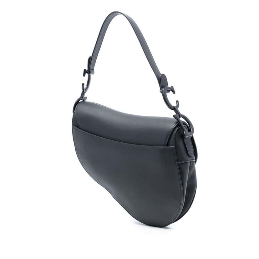Dior Ultra Matte Calfskin Saddle Bag Black Leather Good condition - Back View