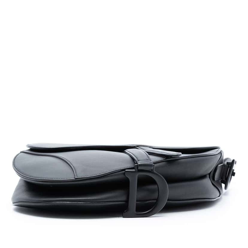 Dior Ultra Matte Calfskin Saddle Bag Black Leather Good condition - Inside View