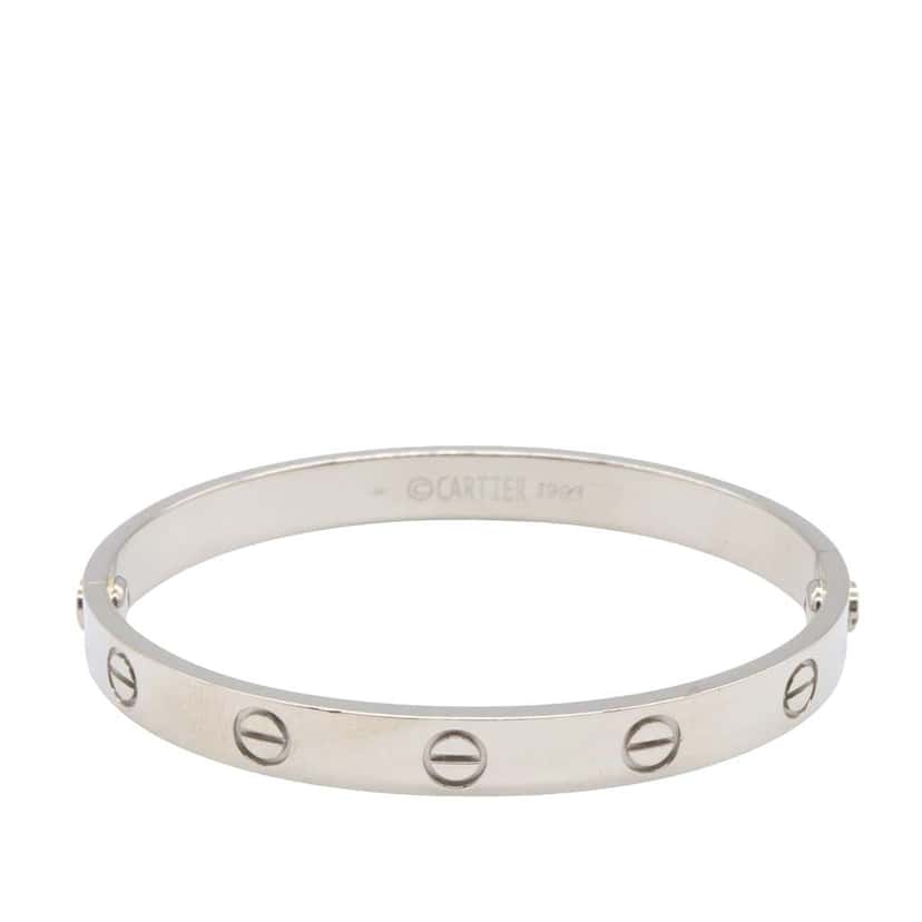 Cartier 18K White Gold Classic Love Bracelet Silver White Gold Good condition - Front View
