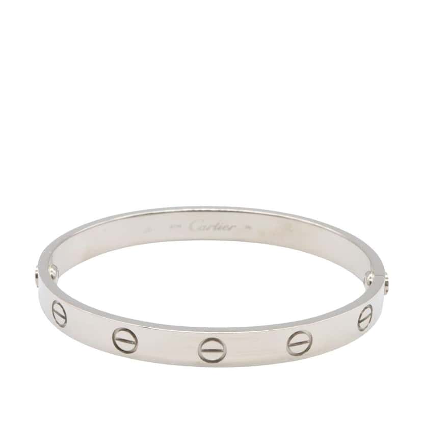Cartier 18K White Gold Classic Love Bracelet Silver White Gold Good condition - Back View