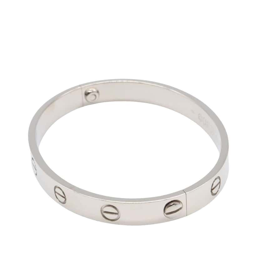 Cartier 18K White Gold Classic Love Bracelet Silver White Gold Good condition - Inside View