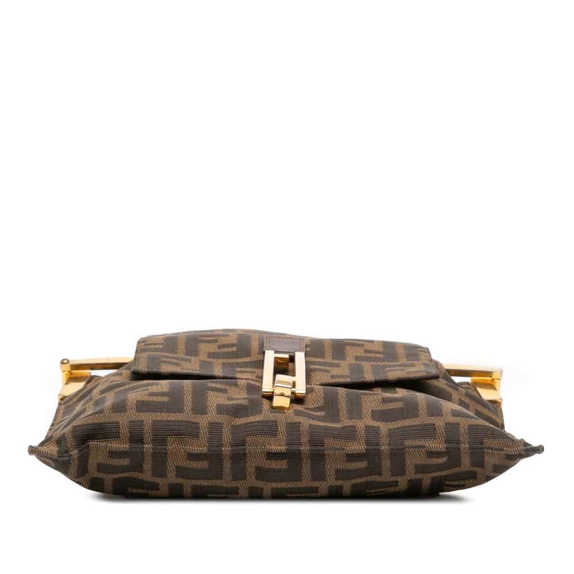 Fendi Zucca Canvas Flap Shoulder Bag Brown Canvas Good condition - Inside View