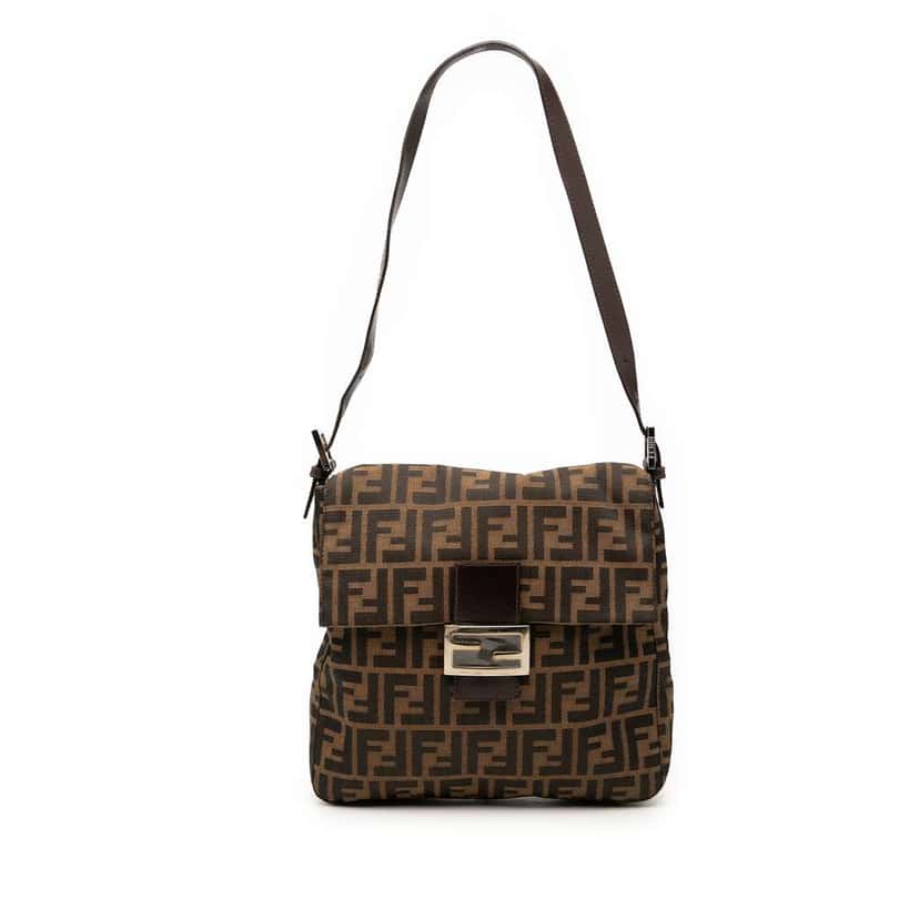 Fendi Zucca Canvas Shoulder Bag Brown Canvas Good condition - Front View