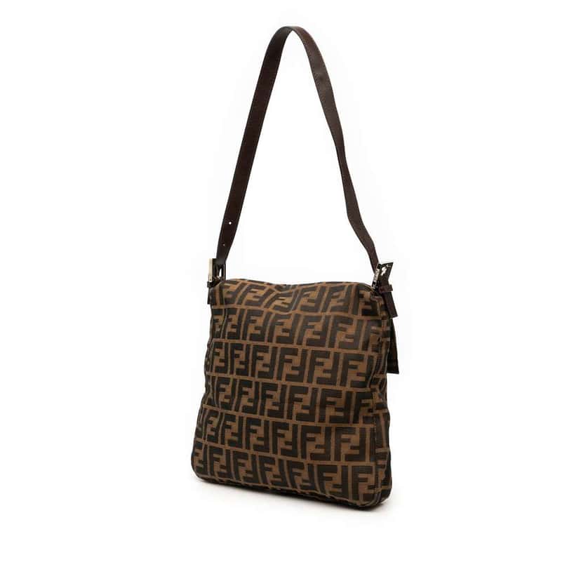 Fendi Zucca Canvas Shoulder Bag Brown Canvas Good condition - Back View