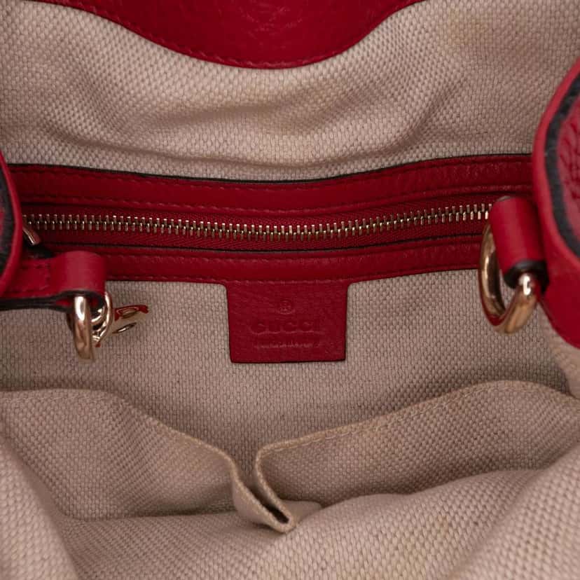 Gucci Small Leather Soho Satchel Red Leather Good condition - Box View