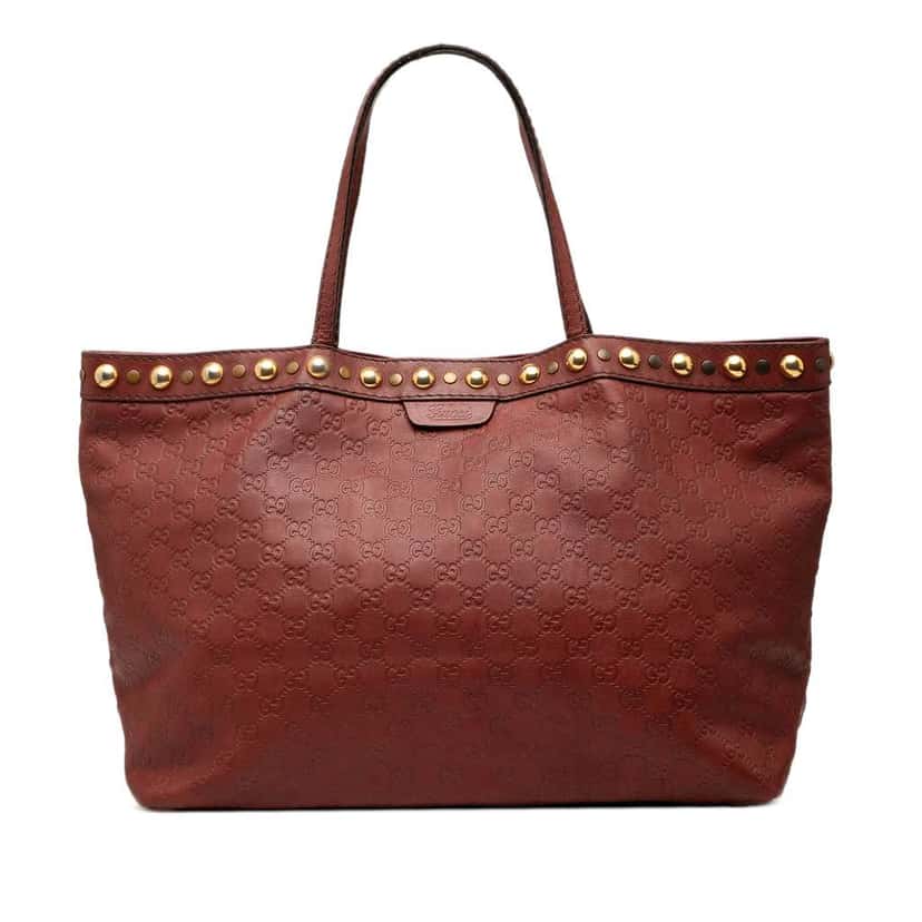 Gucci Guccissima Babouska Tote Red Leather Good condition - Front View