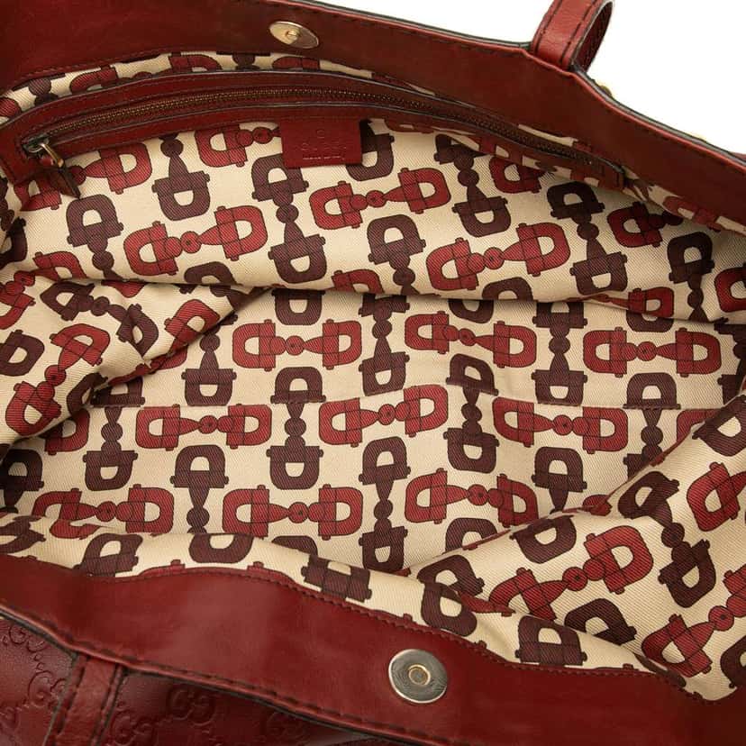 Gucci Guccissima Babouska Tote Red Leather Good condition - Model View