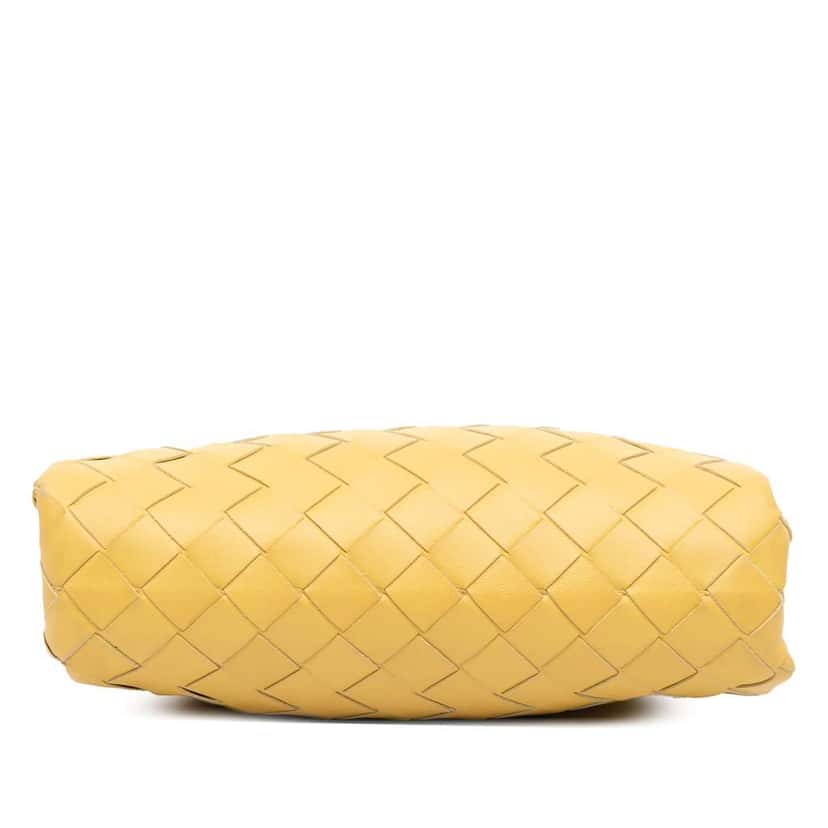 Bottega Veneta Nappa Intrecciato The Mini Pouch Crossbody Yellow Leather Good condition - Inside View