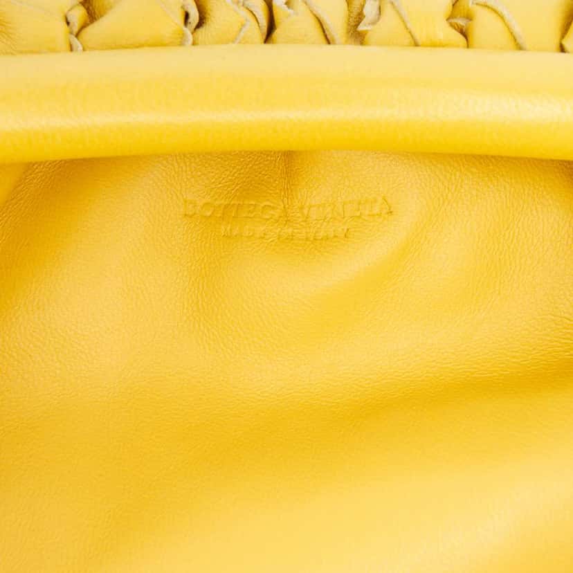 Bottega Veneta Nappa Intrecciato The Mini Pouch Crossbody Yellow Leather Good condition - Box View