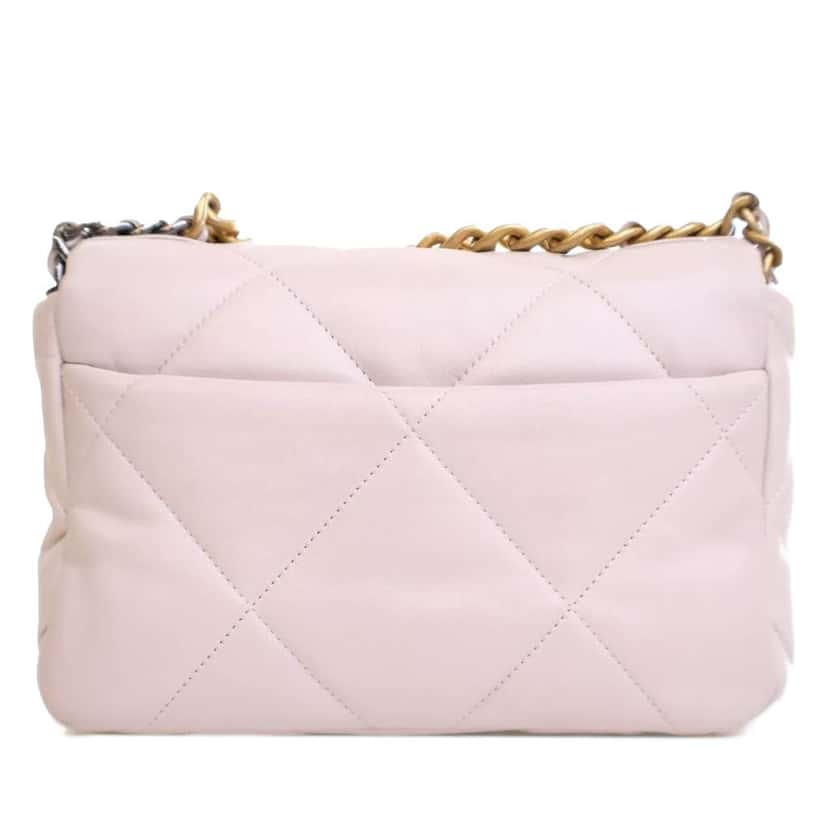 Chanel Medium Lambskin 19 Flap Pink Leather Good condition - Inside View