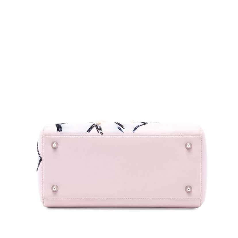 Dior Medium Calfskin Sequin Embellished Lady Dior Pink Leather Good condition - Inside View